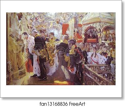 Free art print of Coronation of the Emperor Nicholas II in The Uspensky Cathedral by Valentin Serov