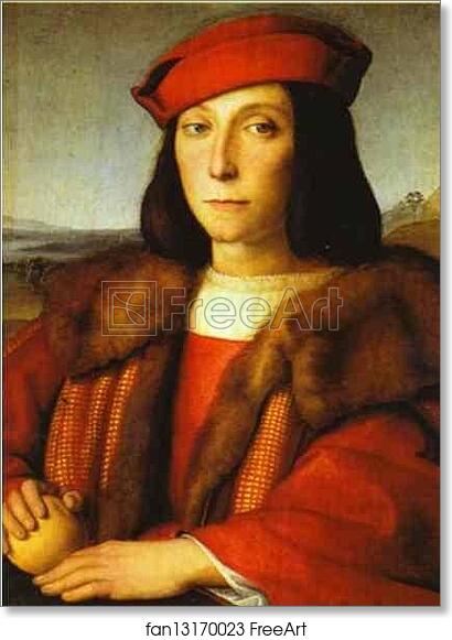 Free art print of Portrait of a Man with an Apple by Raphael