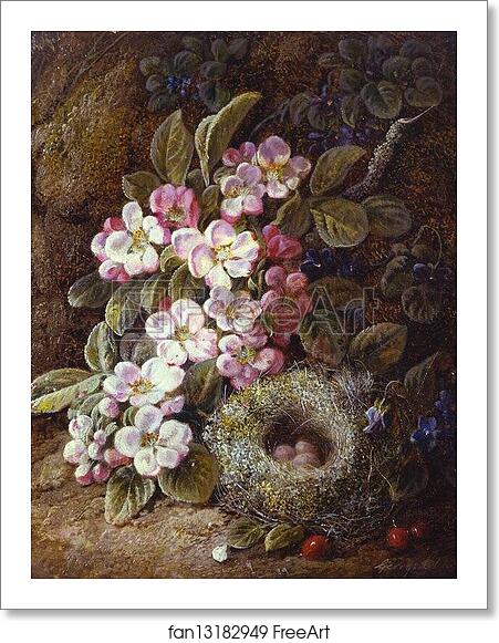 Free art print of Flowers and Bird's Nest on a Mossy Bank by George Clare Free art print of Flowers and Bird's Nest on a Mossy Bank by George Clare