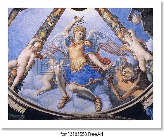 Free art print of St. Michael Fighting the Devil by Agnolo Bronzino