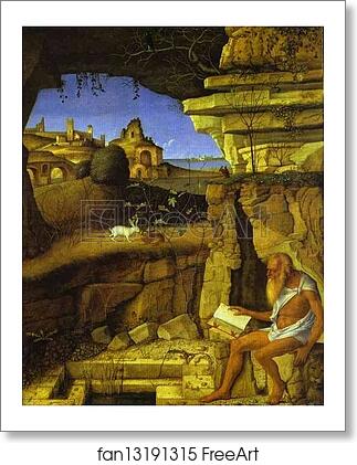 Free art print of St. Jerome Reading by Giovanni Bellini