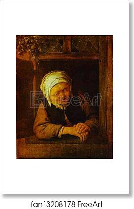 Free art print of An Old Woman by Window by Adriaen Van Ostade