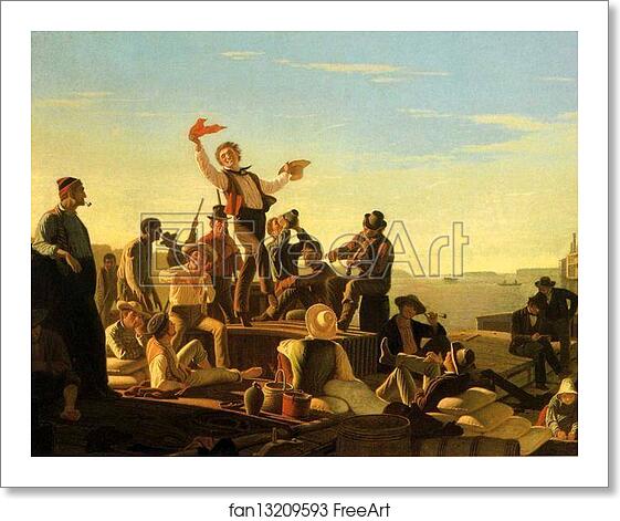 Free art print of Jolly Flatboatmen in Port by George Caleb Bingham Free art print of Jolly Flatboatmen in Port by George Caleb Bingham
