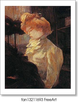 Free art print of La Modiste/The Milliner - Mlle Louise Blouet, dite d'Enguin by Henri De Toulouse-Lautrec