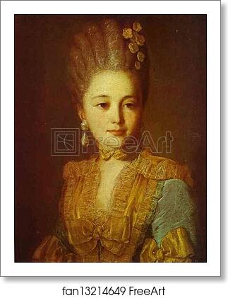 Free art print of Portrait of an Unknown Woman in a Blue Dress with Yellow Trimmings by Fedor Rokotov
