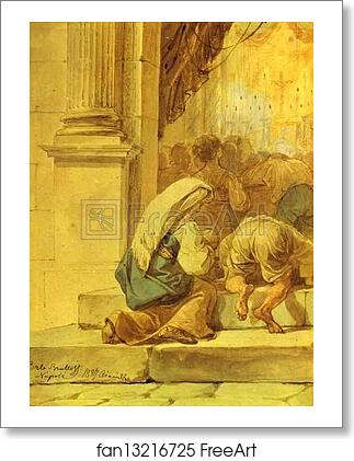 Free art print of Scene at the Entrance of a Cathedral by Karl Brulloff