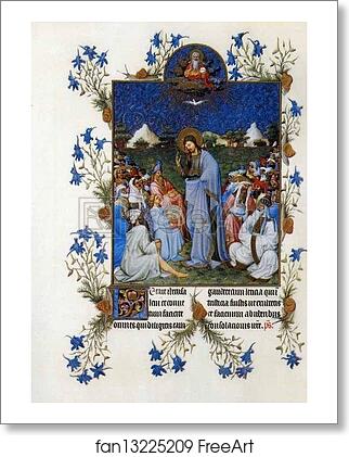 Free art print of Les trÄ�s riches heures du Duc de Berry. Feeding the Multitude by Limbourg Brothers
