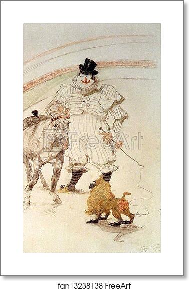 Free art print of At the Circus: Performing Horse and Monkey by Henri De Toulouse-Lautrec
