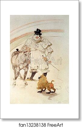 Free art print of At the Circus: Performing Horse and Monkey by Henri De Toulouse-Lautrec