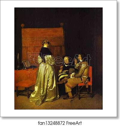 Free art print of "The Fatherly Admonition." by Gerard Terborch