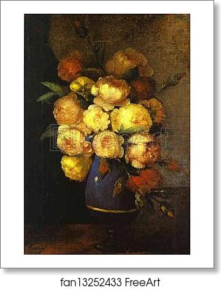 Free art print of Peonies in a Vase (Bouquet de pivoines) by Henri Fantin-Latour
