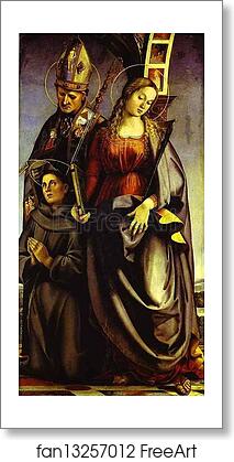 Free art print of SS. Augustine, Catherine of Alexandria, and Anthony of Padua by Luca Signorelli