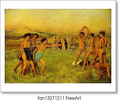 Free art print of Spartan Girls Challenging Boys by Edgar Degas Free art print of Spartan Girls Challenging Boys by Edgar Degas
