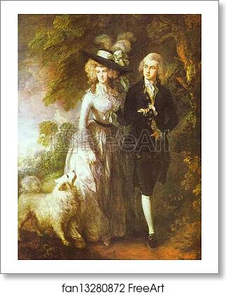 Free art print of William Hallett and His Wife Elizabeth, nee Stephen, known as "The Morning Walk" by Thomas Gainsborough