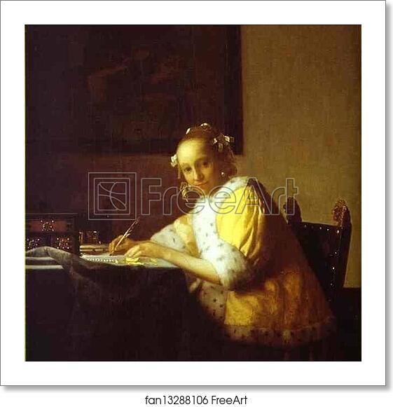 Free art print of Lady Writing a Letter by Jan Vermeer Free art print of Lady Writing a Letter by Jan Vermeer
