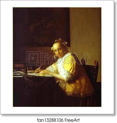 Free art print of Lady Writing a Letter by Jan Vermeer