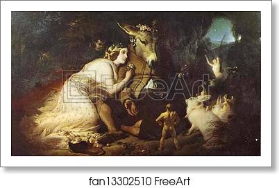 Free art print of Scene from "A Midsummer Night's Dream": Titania and Bottom by Sir Edwin Landseer