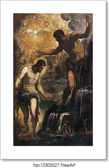 Free art print of Baptism of Christ by Jacopo Robusti, Called Tintoretto