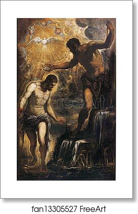 Free art print of Baptism of Christ by Jacopo Robusti, Called Tintoretto