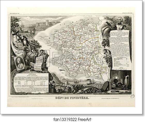 Free art print of Dépt. du Finistère (région du nord) by Victor Jules Levasseur Free art print of Dépt. du Finistère (région du nord) by Victor Jules Levasseur