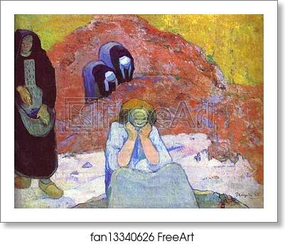 Free art print of Harvesting of Grapes at Arles (Misères humaines) by Paul Gauguin