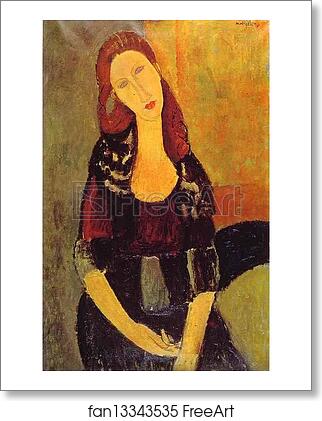 Free art print of Portrait of Jeanne Hébuterne (1898 -1920), Common-Law Wife of Amedeo Modigliani by Amedeo Modigliani