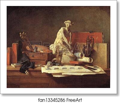 Free art print of The Attributes of the Arts and Their Rewards by Jean-Baptiste-Simeon Chardin