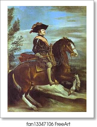 Free art print of Philip IV on Horseback by Diego Velázquez
