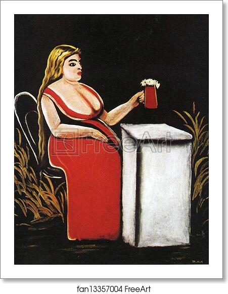 Free art print of Woman with a Mug of Beer by Niko Pirosmani Free art print of Woman with a Mug of Beer by Niko Pirosmani