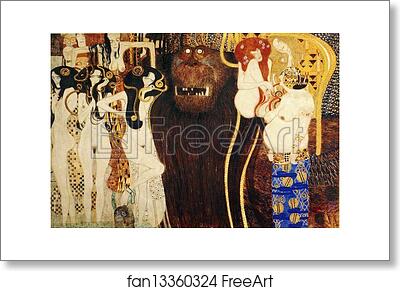 Free art print of The Beethoven Frieze: The Hostile Powers. Detail by Gustav Klimt