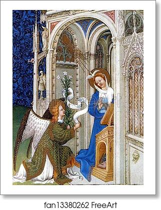 Free art print of Les trÄ�s riches heures du Duc de Berry. Coronation of Mary. Detail by Limbourg Brothers