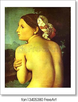 Free art print of Half-figure of a Bather by Jean-Auguste-Dominique Ingres