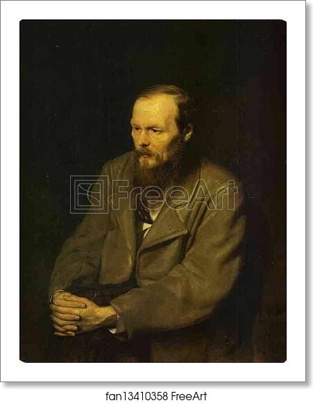 Free art print of Portrait of the Author Feodor Dostoyevsky by Vasily Perov