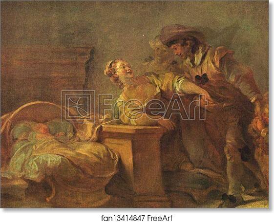 Free art print of The Cradle of the Happy Family by Jean-Honoré Fragonard