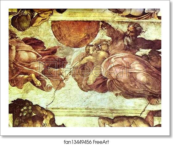 Free art print of The Creation of the Sun and Moon by Michelangelo Free art print of The Creation of the Sun and Moon by Michelangelo