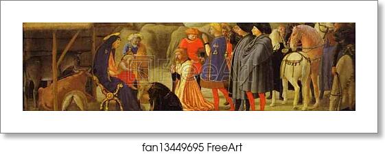 Free art print of The Adoration of the Magi. Predella from the Pisa Altar by Masaccio