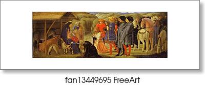 Free art print of The Adoration of the Magi. Predella from the Pisa Altar by Masaccio
