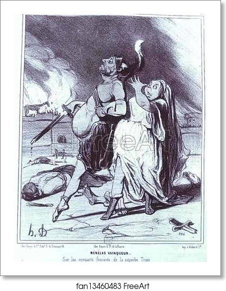 Free art print of Menelas the Victor. From the "Ancient History" Series by Honoré Daumier Free art print of Menelas the Victor. From the "Ancient History" Series by Honoré Daumier