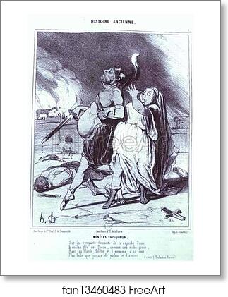 Free art print of Menelas the Victor. From the "Ancient History" Series by Honoré Daumier