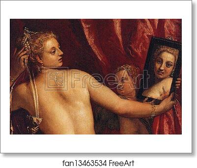Free art print of Venus with a Mirror (Venus at Her Toilette). Detail by Paolo Veronese