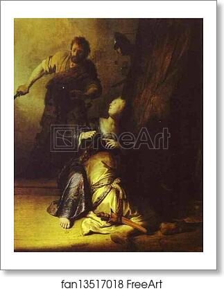 Free art print of Samson Betrayed by Delilah by Rembrandt Harmenszoon Van Rijn