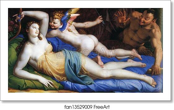 Free art print of Venus and Cupid with a Satyr by Agnolo Bronzino