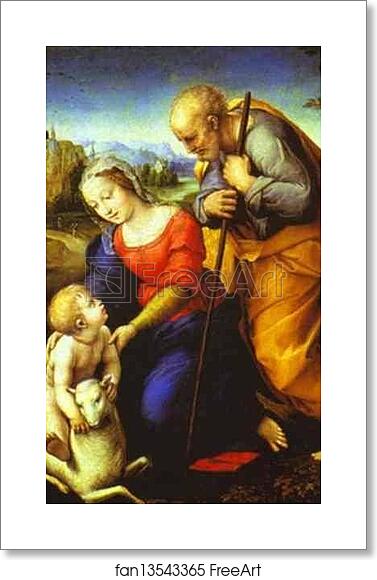 Free art print of The Holy Family with a Lamb by Raphael Free art print of The Holy Family with a Lamb by Raphael