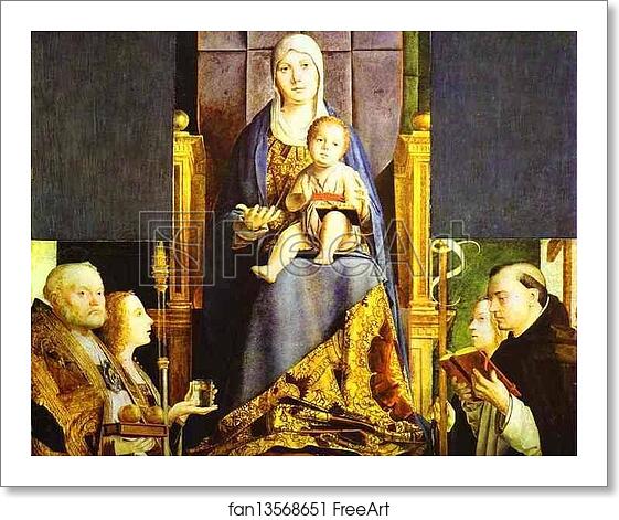Free art print of Madonna with the Saints Nicholas of Bari, Anastasia, Ursula and Dominic (San Cassiano Altar) by Antonello Da Messina Free art print of Madonna with the Saints Nicholas of Bari, Anastasia, Ursula and Dominic (San Cassiano Altar) by Antonello Da Messina