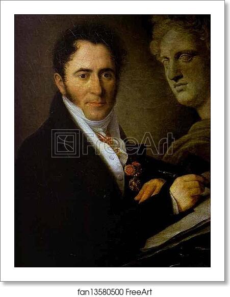 Free art print of Portrait of the Artist N.I. Utkin with a Pencil by Vasily Tropinin