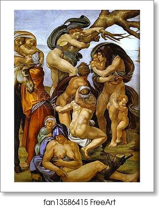 Free art print of The Flood. Detail by Michelangelo