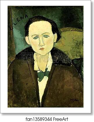 Free art print of Portrait of Elena Pavlowski by Amedeo Modigliani