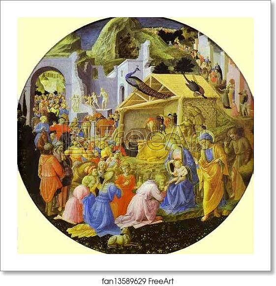 Free art print of The Adoration of the Magi by Fra Filippo Lippi