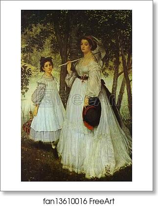 Free art print of Two Sisters by Jacques Joseph Tissot (A.K.A. James Tissot)