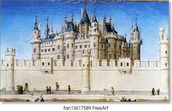 Free art print of Les trÄ�s riches heures du Duc de Berry. October. Louvre Palace. Detail by Limbourg Brothers